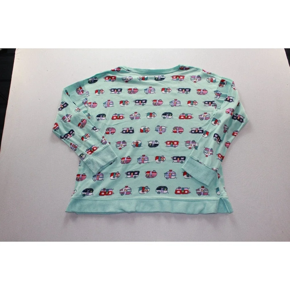 Secret Treasures Sweatshirt Girls M 8-10 Mint Green NWT Happy Camper Glitter